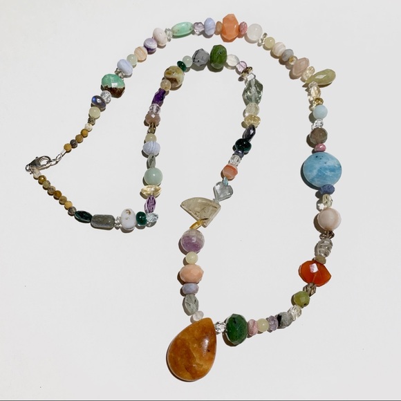 New: Semi Precious Stones Original Necklace - Picture 2 of 16